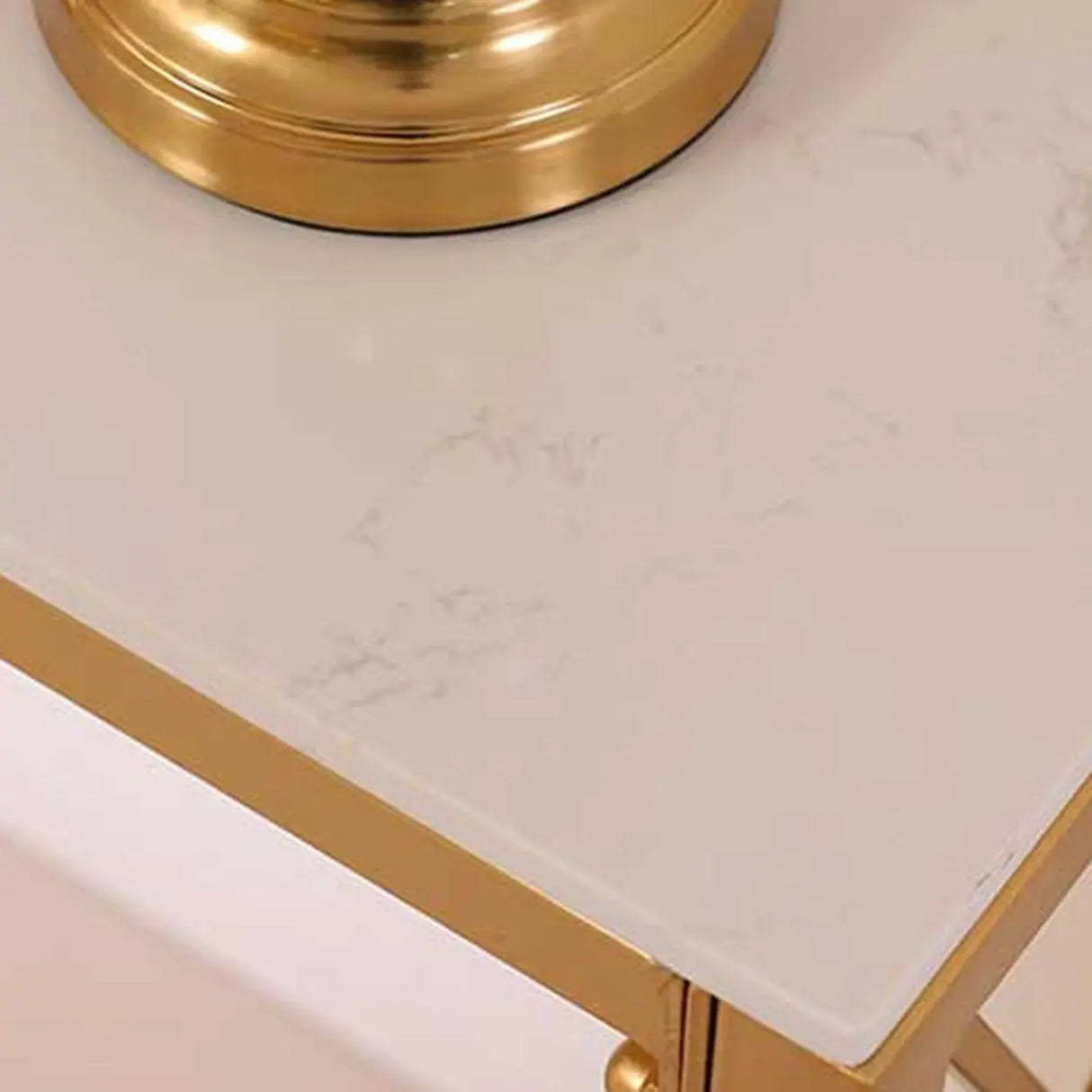 Elegant Marble Rectangular Gold Metal Base Console Table Image - 6