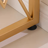 Elegant Marble Rectangular Gold Metal Base Console Table Image - 8