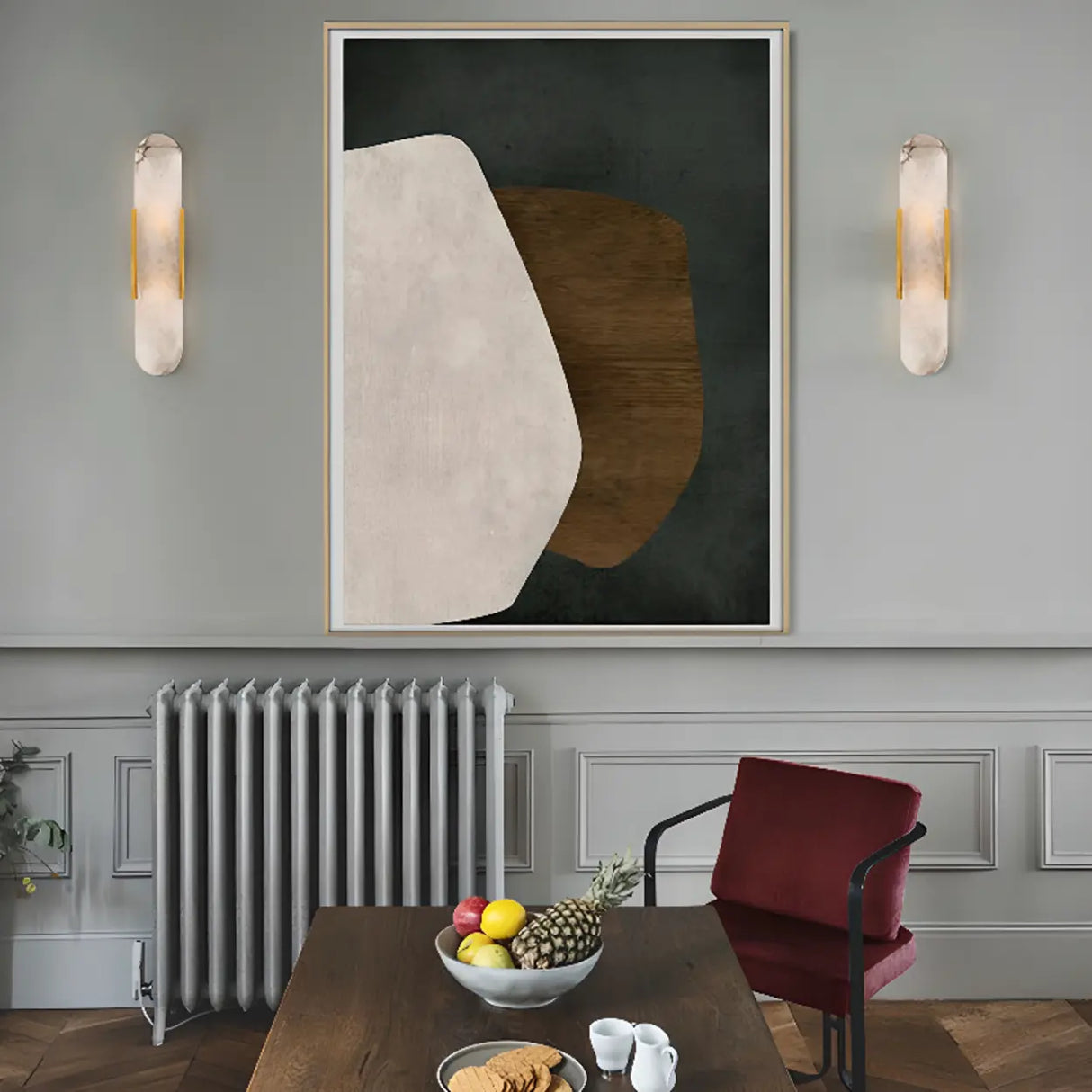 Elegant Marble Vertical Up Down LED Wall Sconce Image - 14