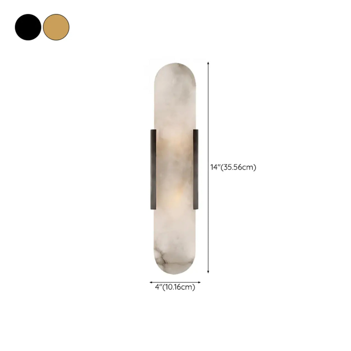 Elegant Marble Vertical Up Down LED Wall Sconce Image - 16