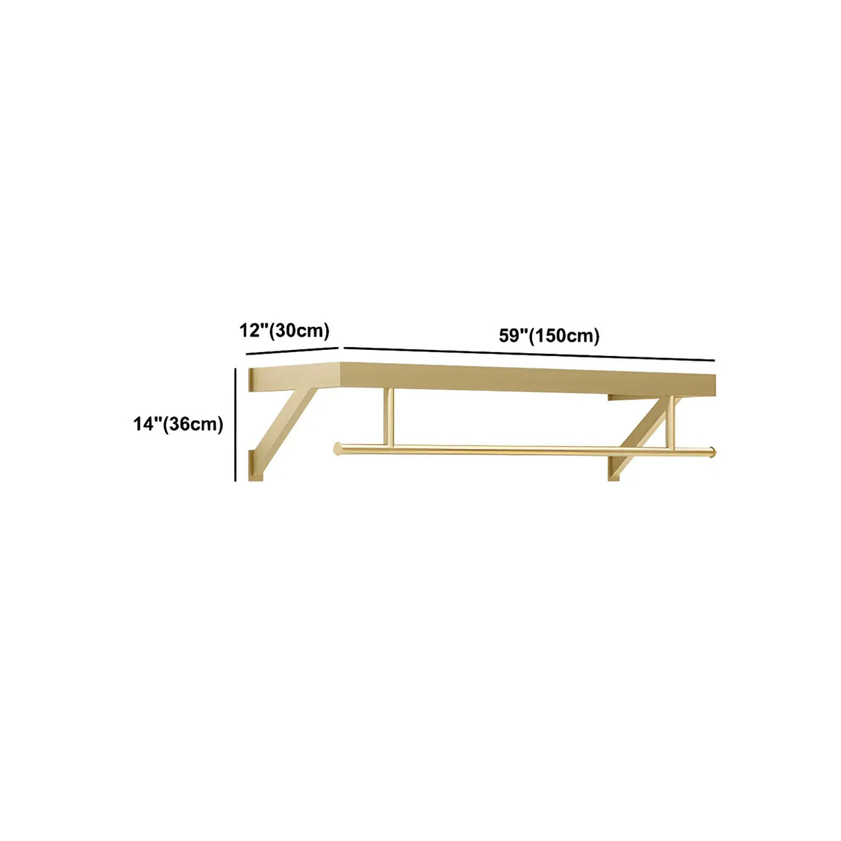 Elegant Metal Gold Wall-Mounted Coat Rack with Hooks Image - 20