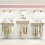 Elegant Metal Gold Wall-Mounted Coat Rack with Hooks Image - 6