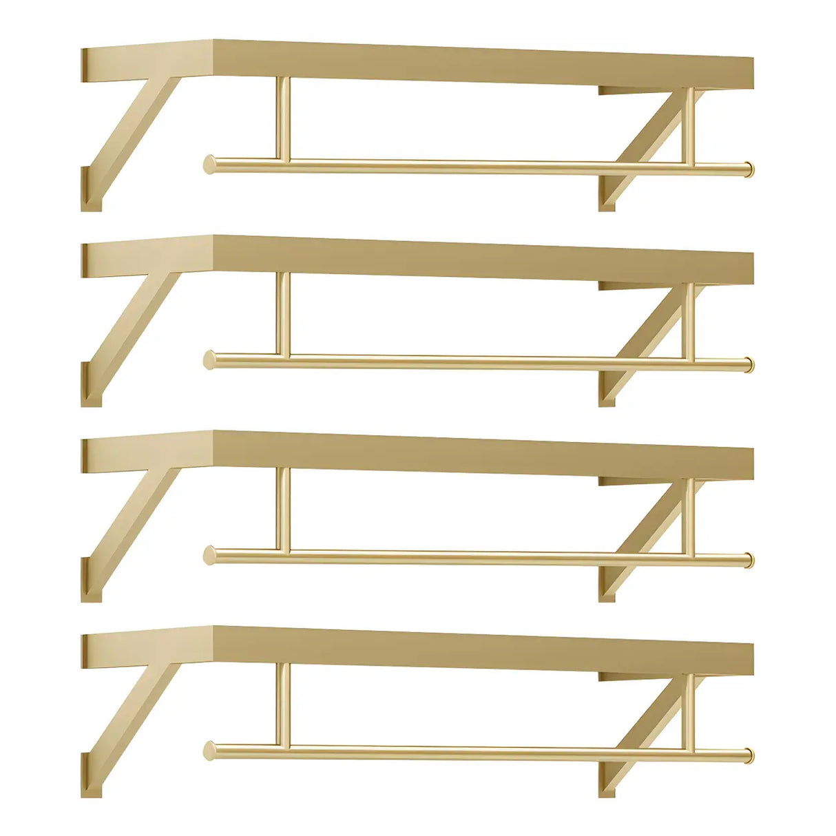 Elegant Metal Gold Wall-Mounted Coat Rack with Hooks Image - 8
