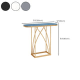 Elegant Metal Oval Marble Gold Foyer Console Table #size