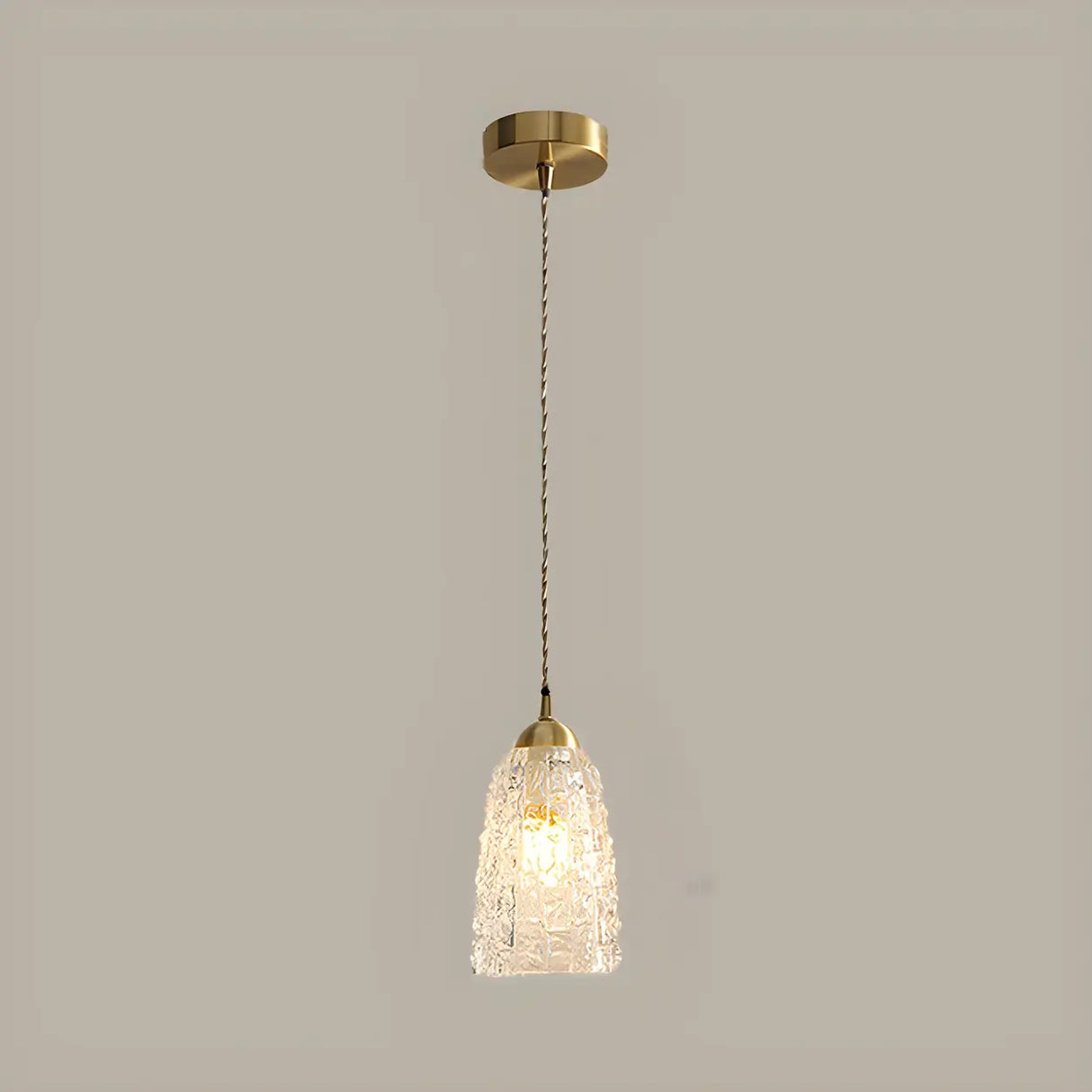 Elegant Mini Clear Glass Bell Bedroom Pendant Light Image - 2