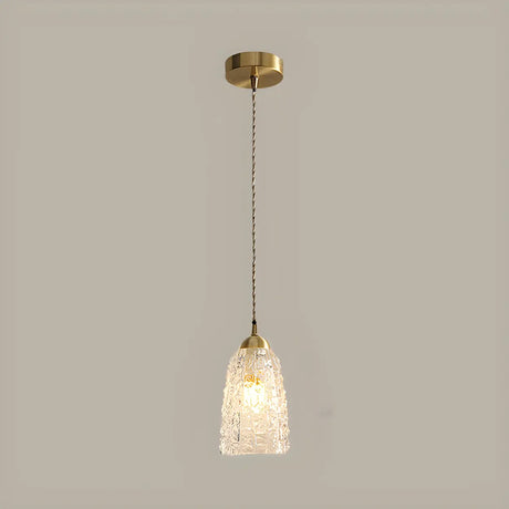 Elegant Mini Clear Glass Bell Bedroom Pendant Light Image - 2