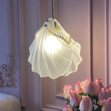 Elegant Modern Bedroom Shell Glass Pendant Light Image - 14