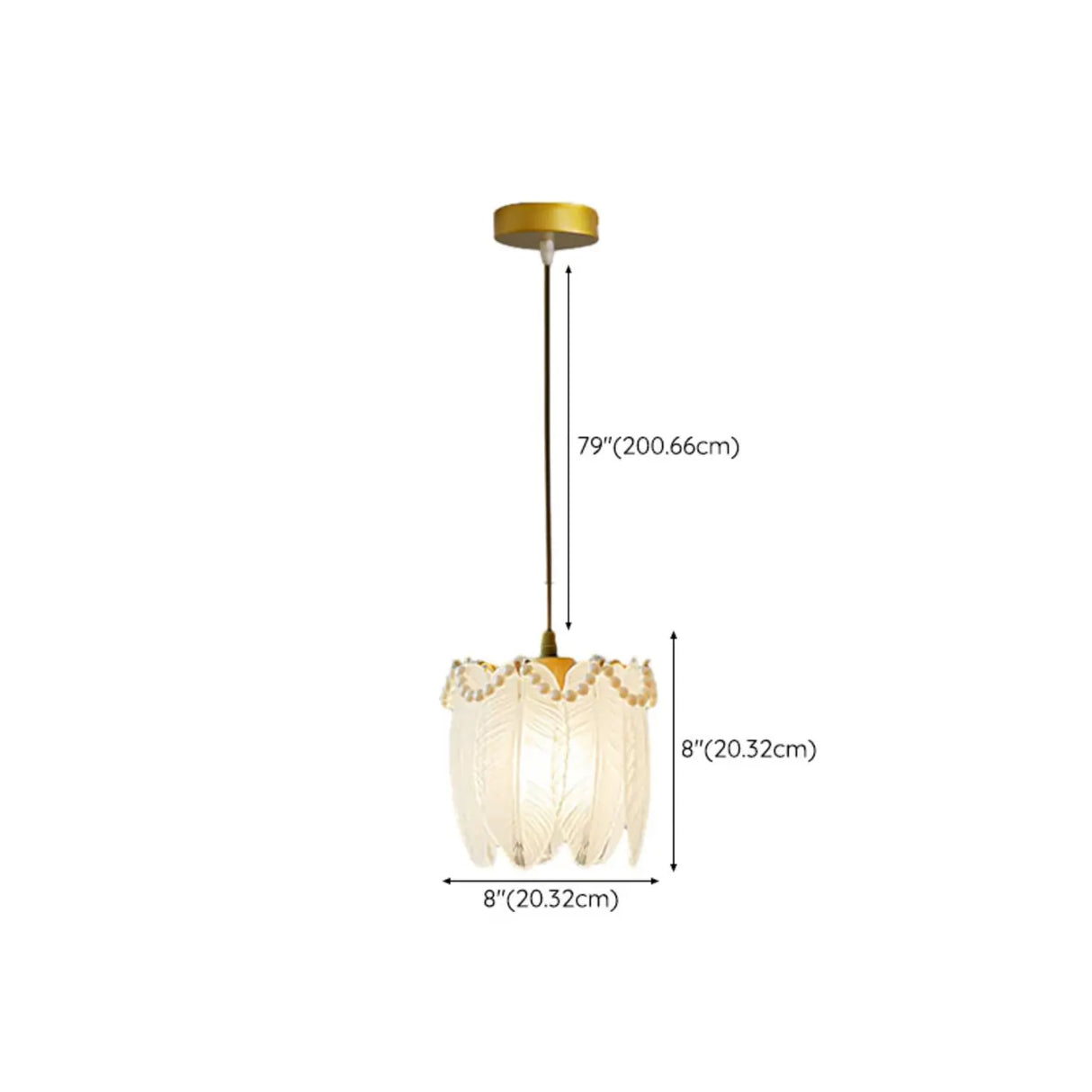 Elegant Modern Bedroom Shell Glass Pendant Light 