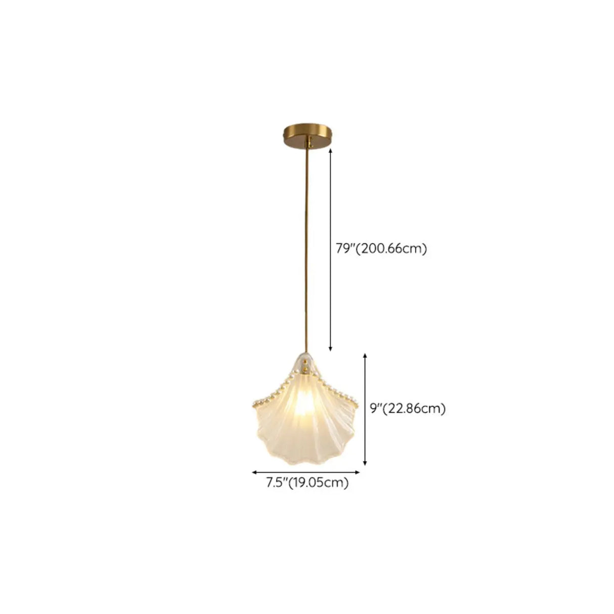Elegant Modern Bedroom Shell Glass Pendant Light Image - 17