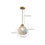 Elegant Modern Bedroom Shell Glass Pendant Light Image - 18