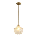Elegant Modern Bedroom Shell Glass Pendant Light Image - 5
