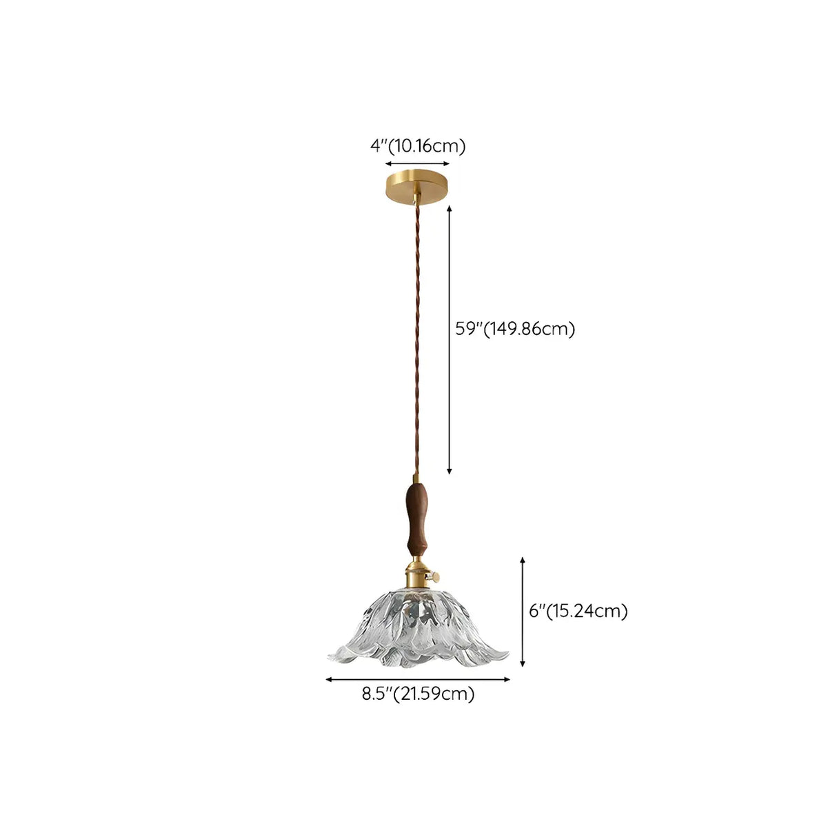 Elegant Modern Flower Clear Glass Pendant Light 