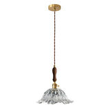 Elegant Modern Flower Clear Glass Pendant Light Image - 5