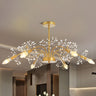 Elegant Modern Gold Crystal Dandelion Ceiling Chandelier Image - 1