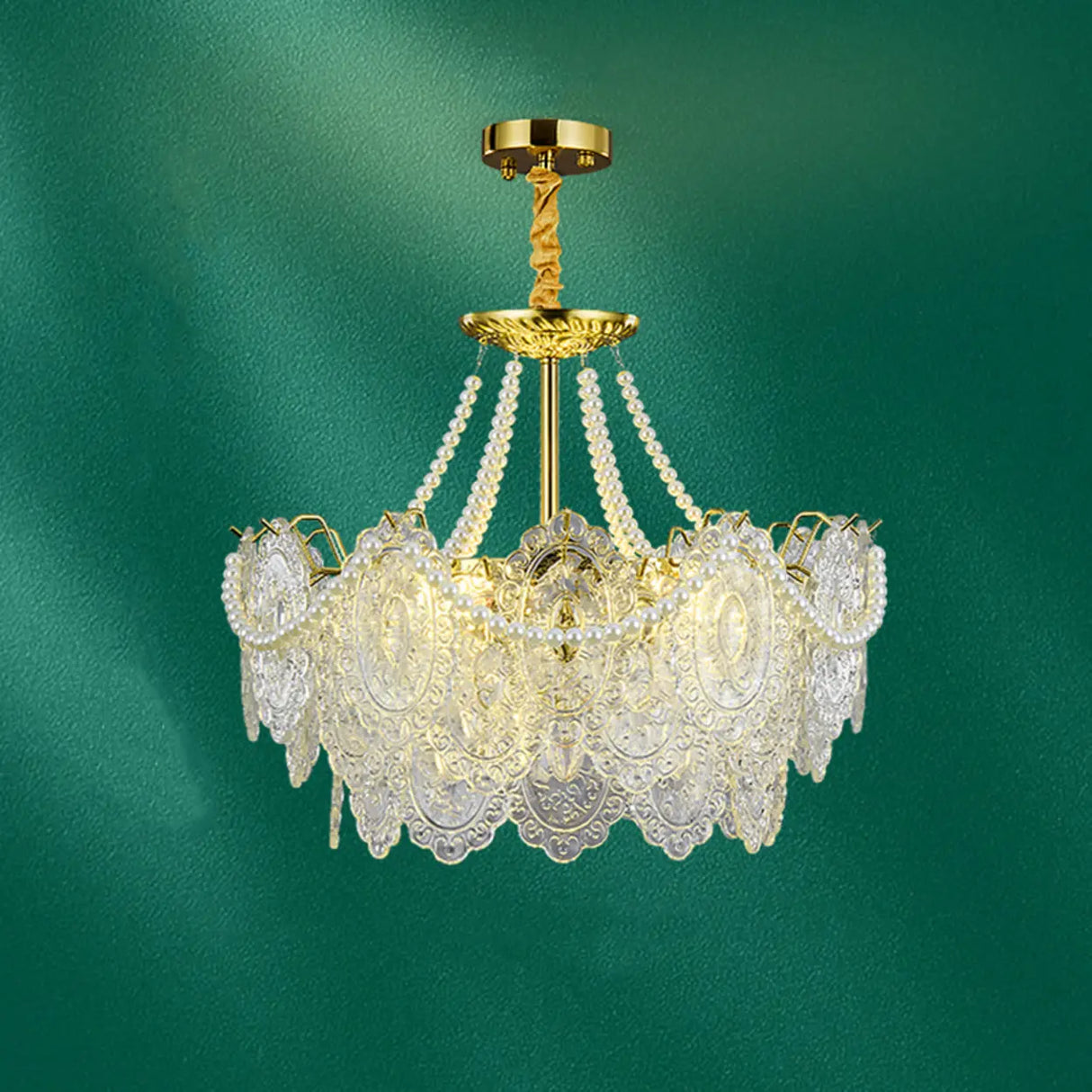 Elegant Modern Tiered Crystal Round Living Room Chandelier Image - 11
