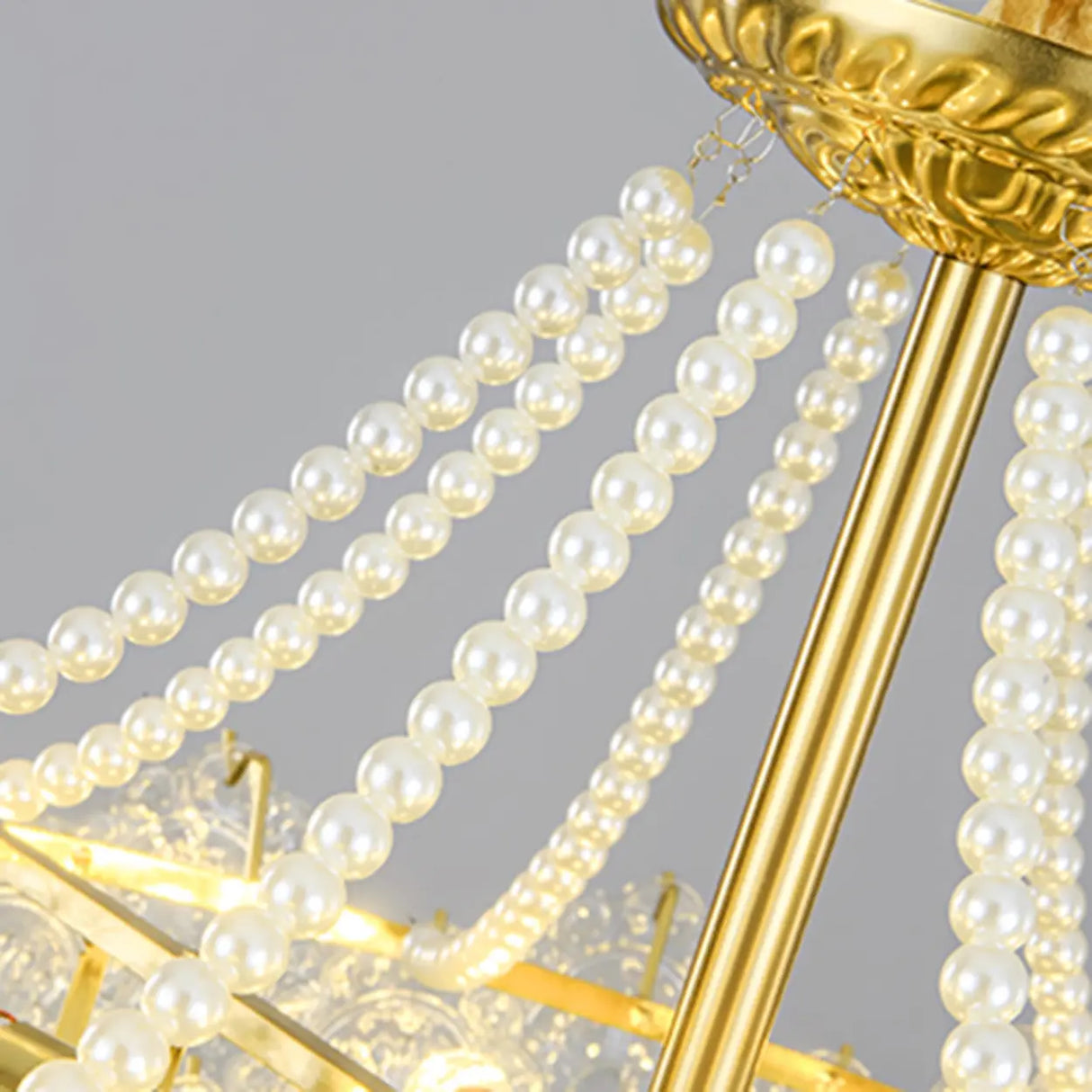 Elegant Modern Tiered Crystal Round Living Room Chandelier Image - 12