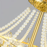 Elegant Modern Tiered Crystal Round Living Room Chandelier Image - 12