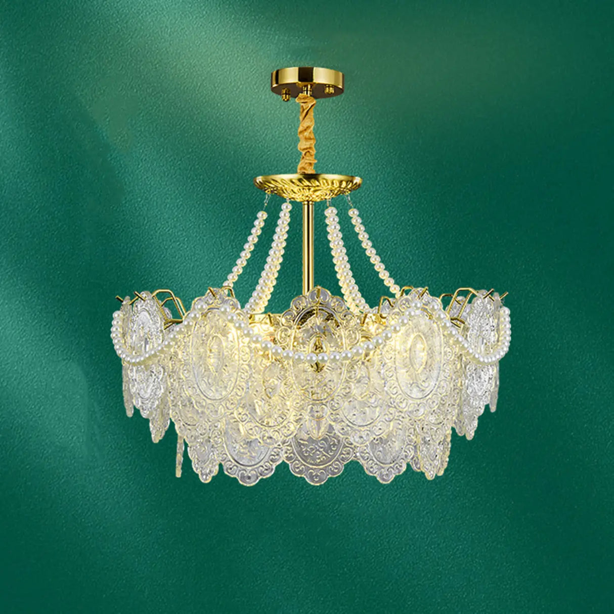Elegant Modern Tiered Crystal Round Living Room Chandelier Image - 13
