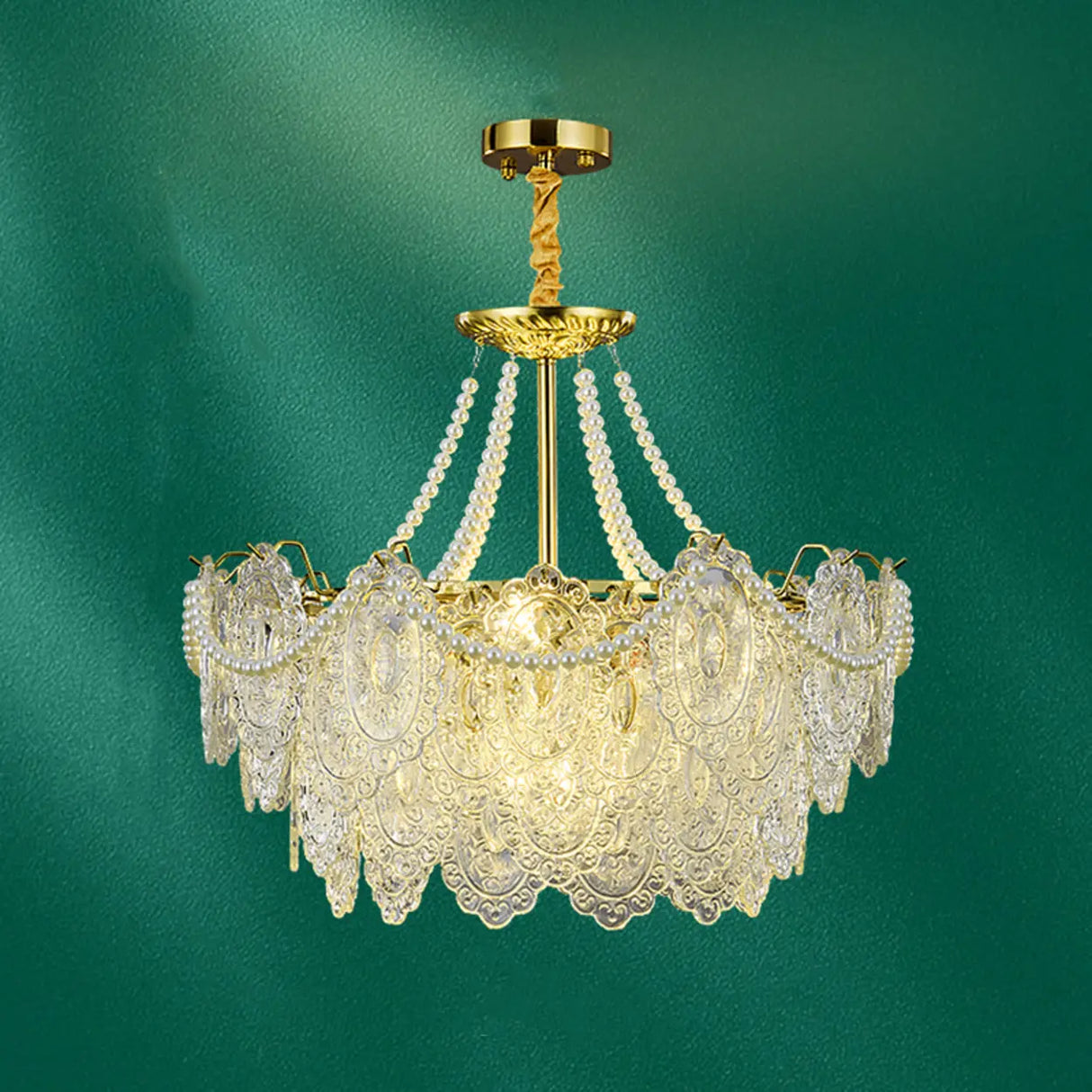 Elegant Modern Tiered Crystal Round Living Room Chandelier Image - 16