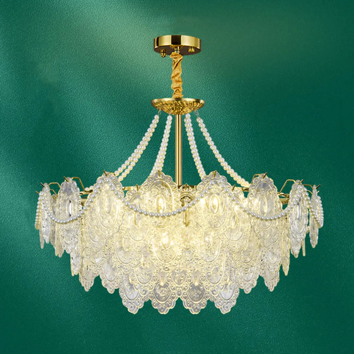 Elegant Modern Tiered Crystal Round Living Room Chandelier Image - 18