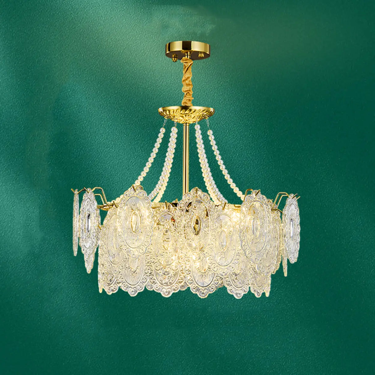 Elegant Modern Tiered Crystal Round Living Room Chandelier Image - 2