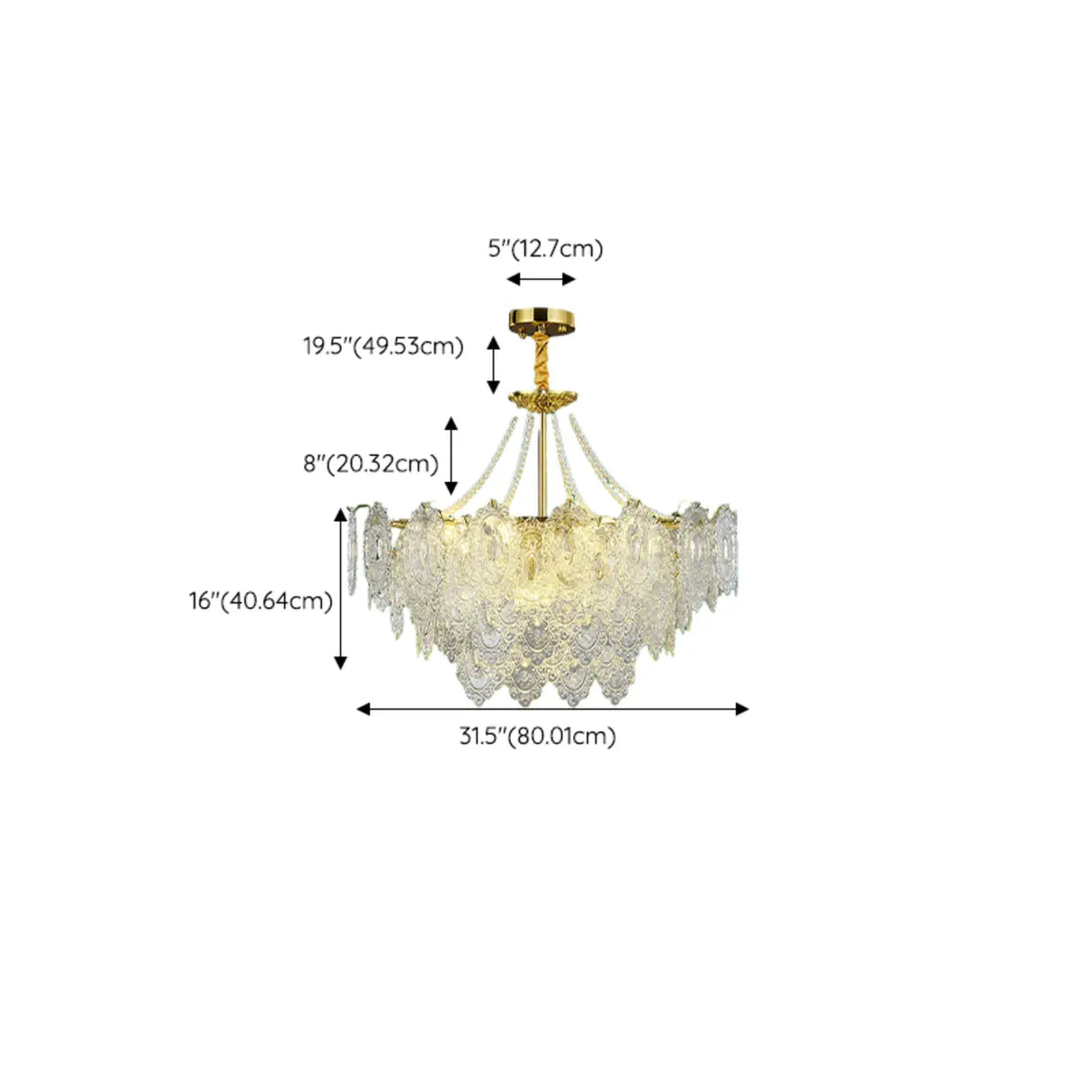 Elegant Modern Tiered Crystal Round Living Room Chandelier Image - 26