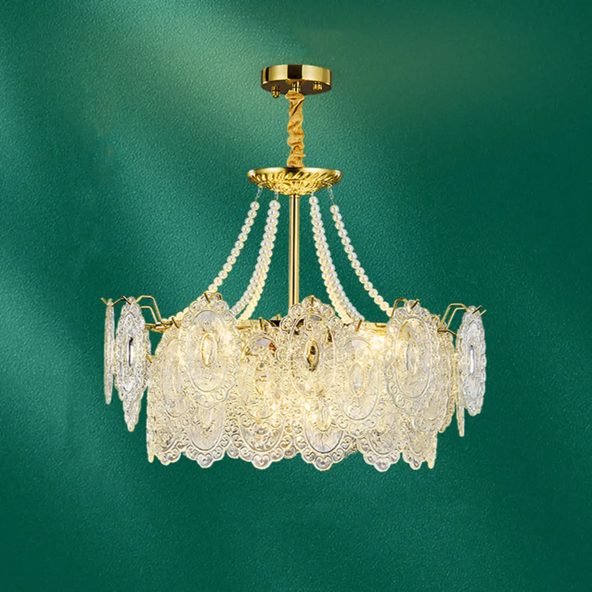 Elegant Modern Tiered Crystal Round Living Room Chandelier Image - 3