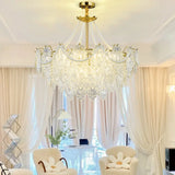 Elegant Modern Tiered Crystal Round Living Room Chandelier Image - 4