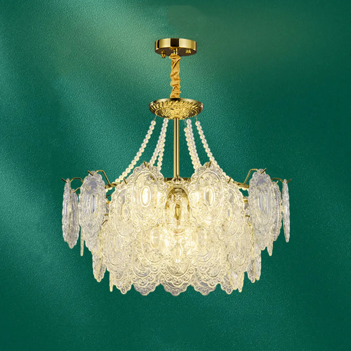Elegant Modern Tiered Crystal Round Living Room Chandelier Image - 5