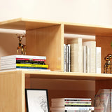 Elegant Natural Wood Vertical Open Display Bookcases Image - 7