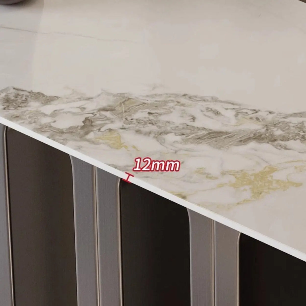 Elegant Oval Sintered Stone Black Pedestal Console Table Image - 5
