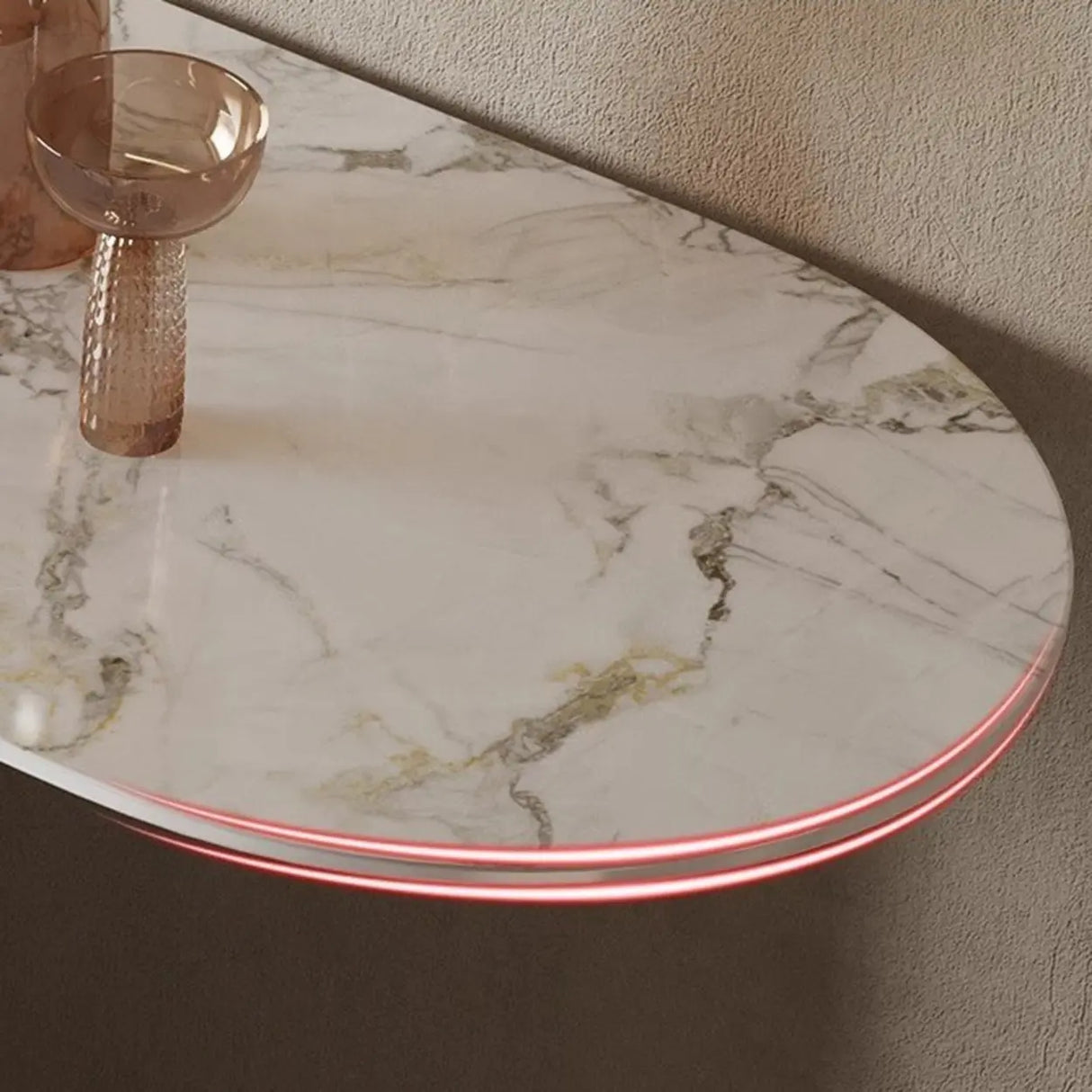 Elegant Oval Sintered Stone Black Pedestal Console Table Image - 6