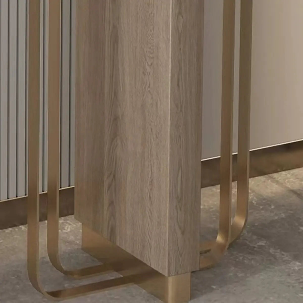Elegant Oval Stone Metal Chalk Hallway Console Table Image - 4