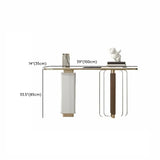Elegant Oval Stone Metal Chalk Hallway Console Table #size