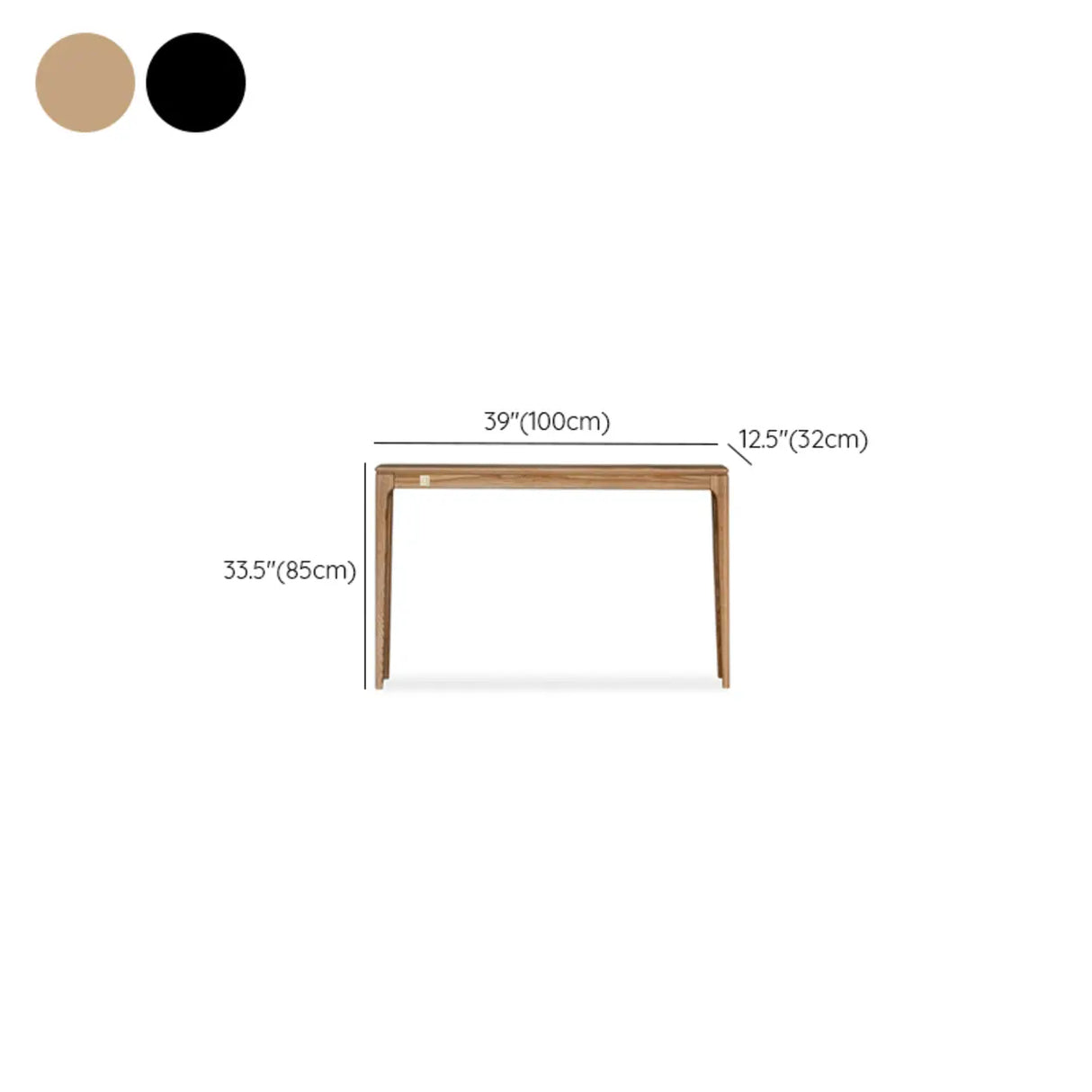 Elegant Rectangular Black Wooden Storage Console Table Image - 10