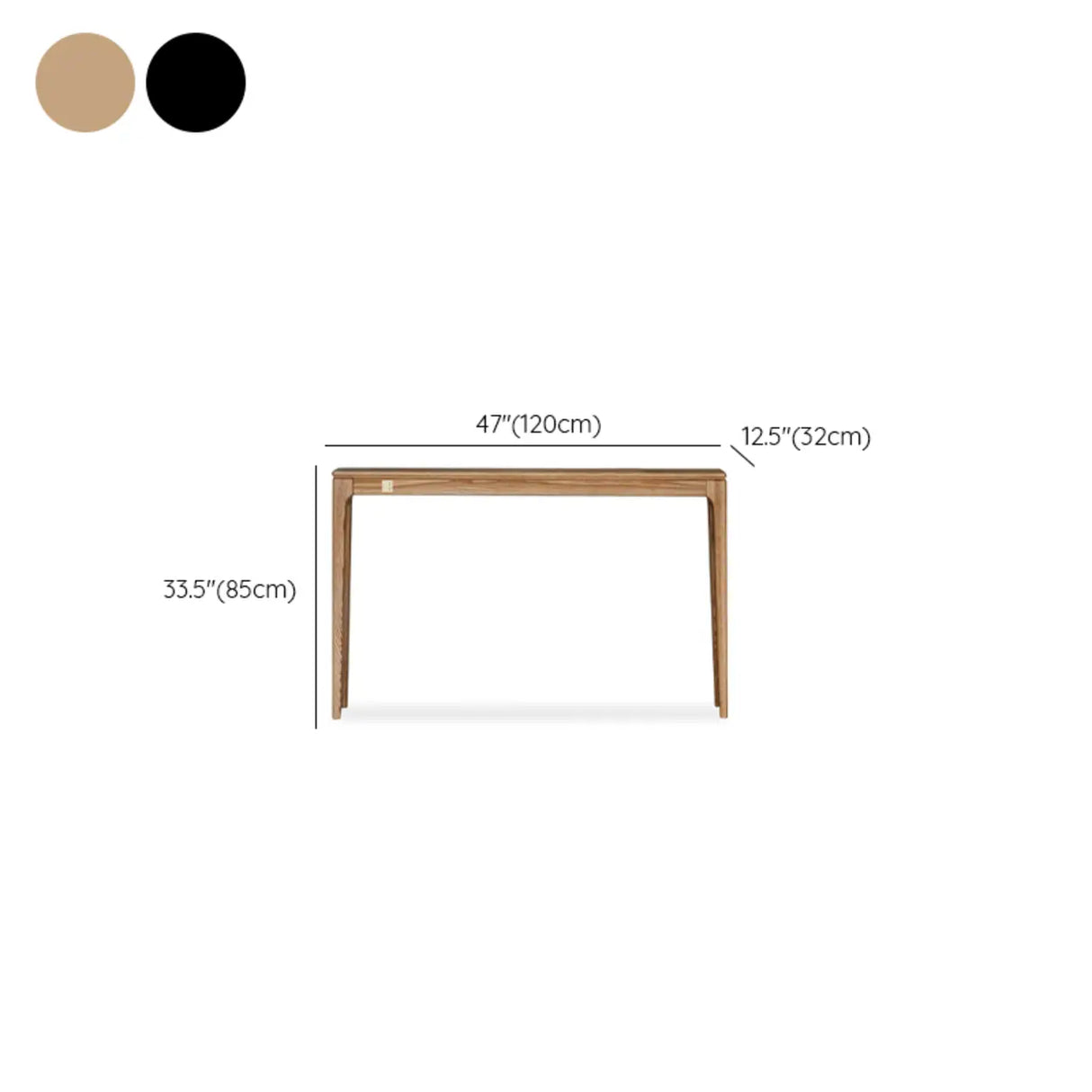 Elegant Rectangular Black Wooden Storage Console Table Image - 11