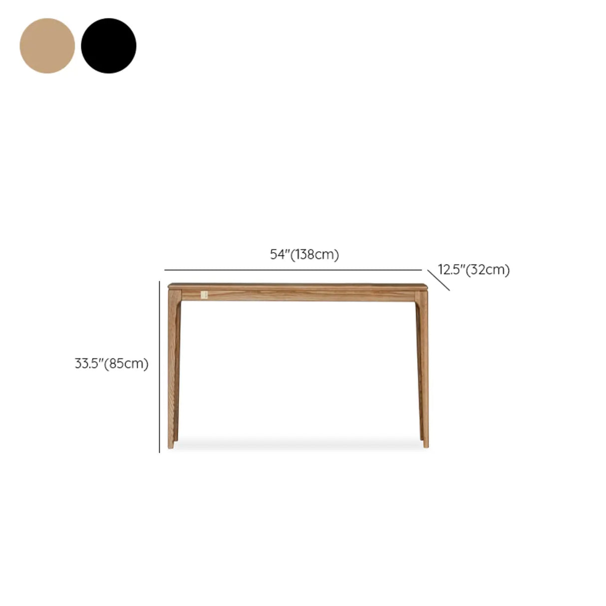 Elegant Rectangular Black Wooden Storage Console Table Image - 12