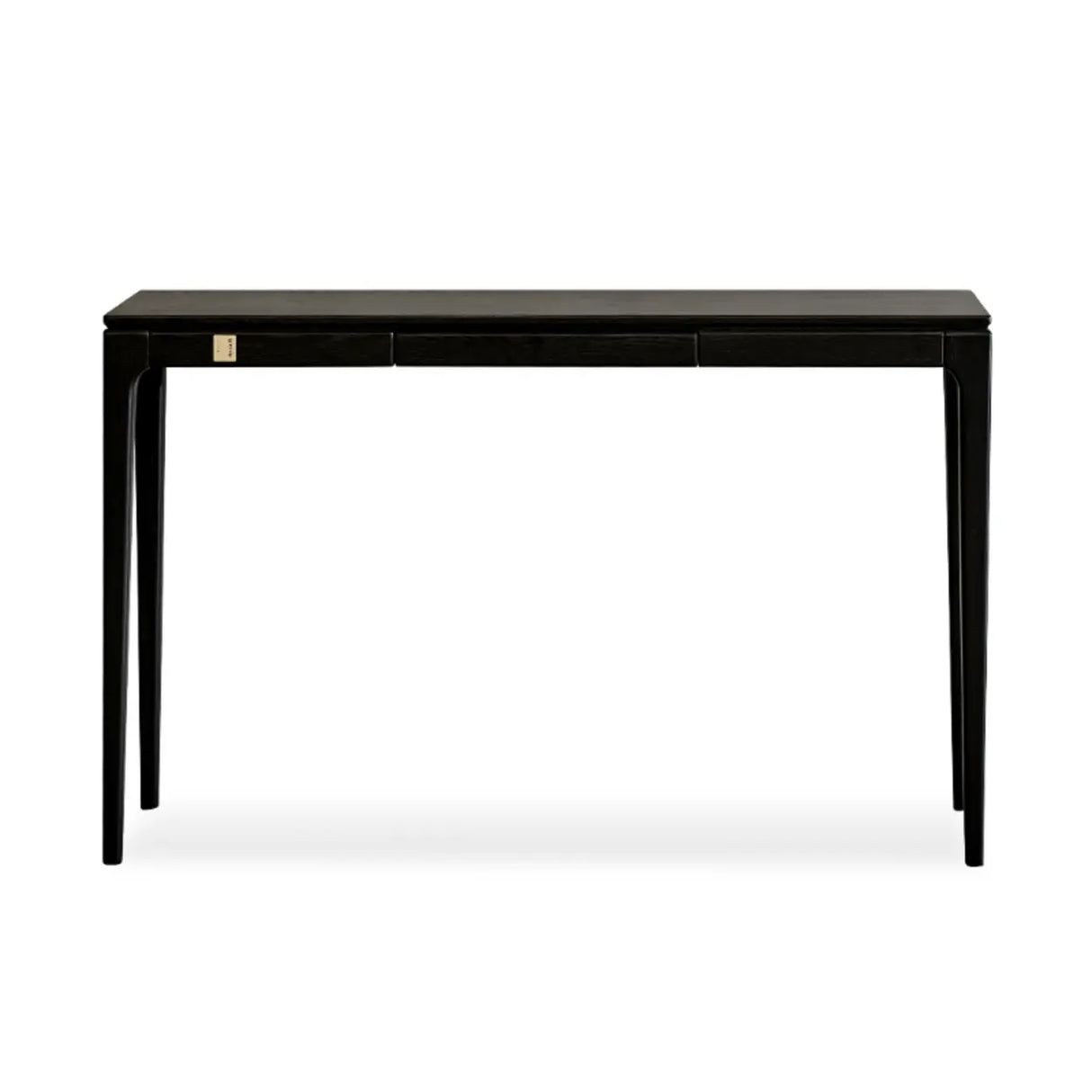 Elegant Rectangular Black Wooden Storage Console Table Image - 3