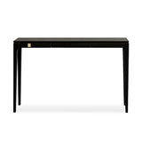 Elegant Rectangular Black Wooden Storage Console Table Image - 3