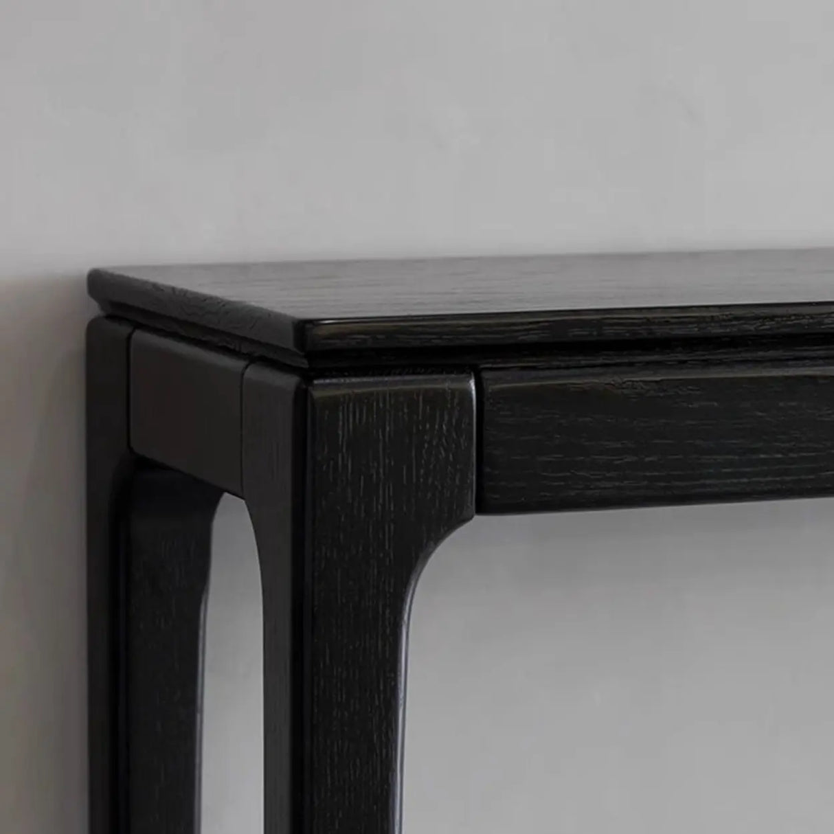 Elegant Rectangular Black Wooden Storage Console Table Image - 5