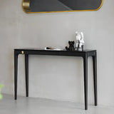 Elegant Rectangular Black Wooden Storage Console Table Image - 6