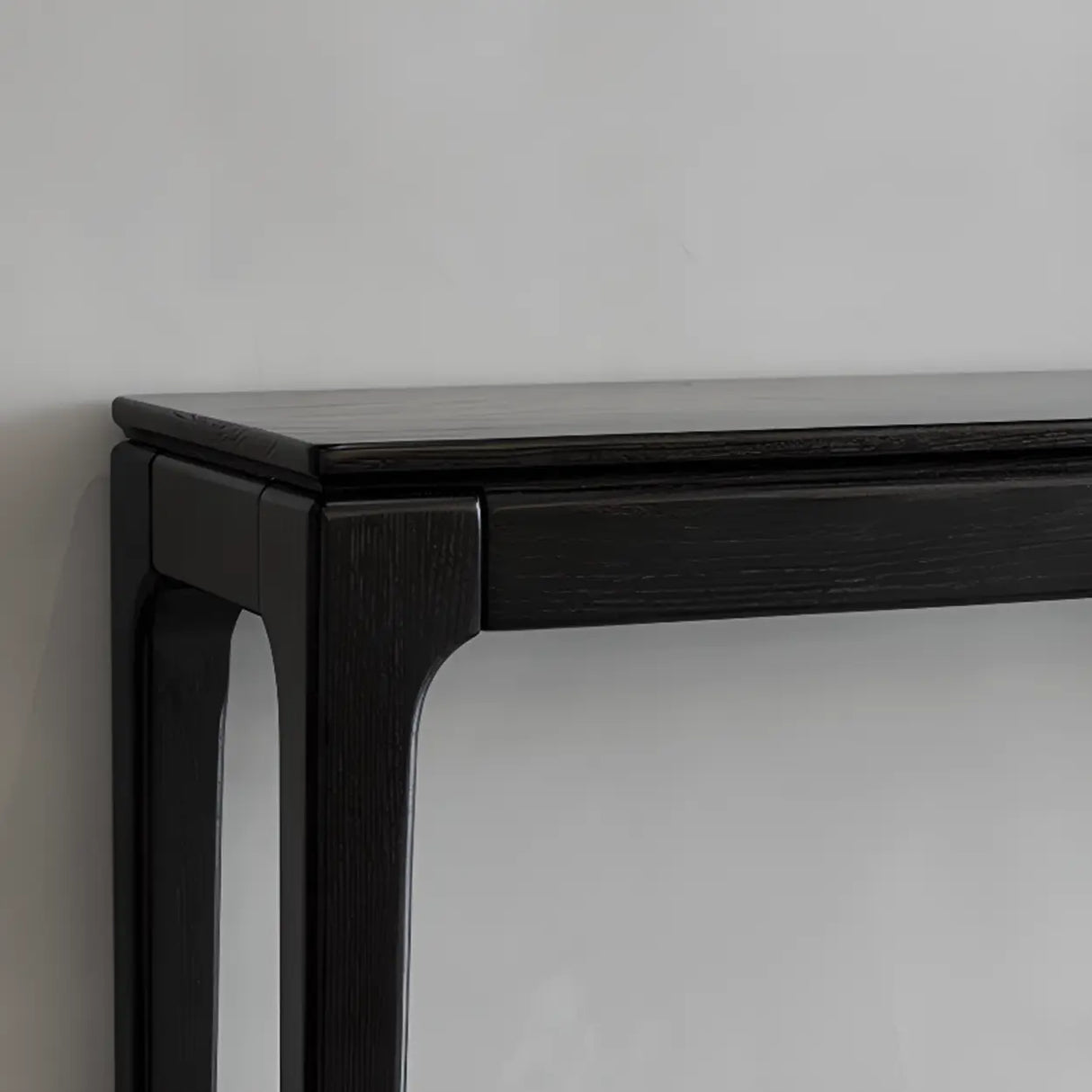 Elegant Rectangular Black Wooden Storage Console Table Image - 7