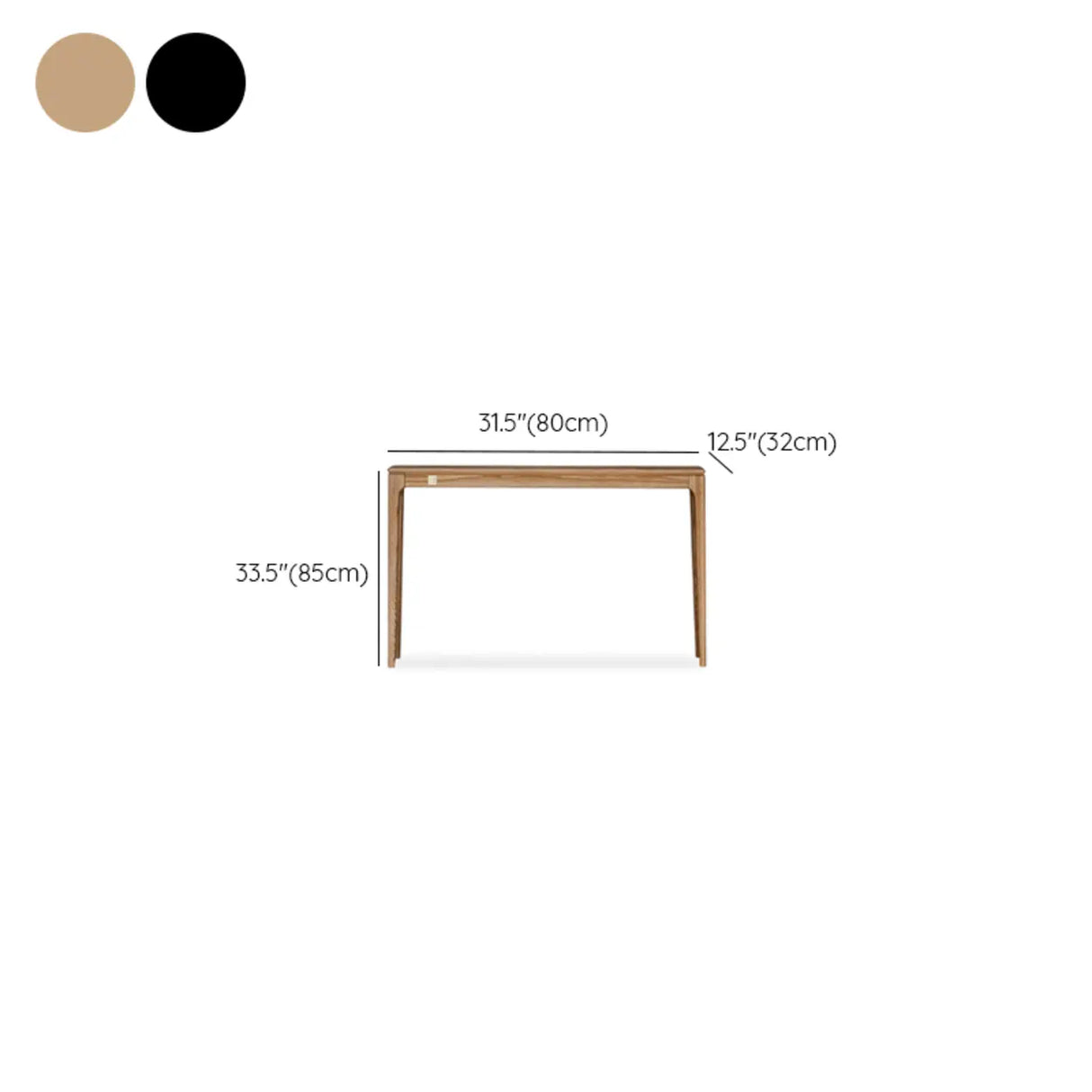 Elegant Rectangular Black Wooden Storage Console Table 
