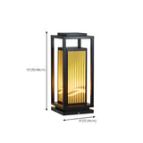 Elegant Rectangular Lantern Outdoor Garden Decor Lamp #size