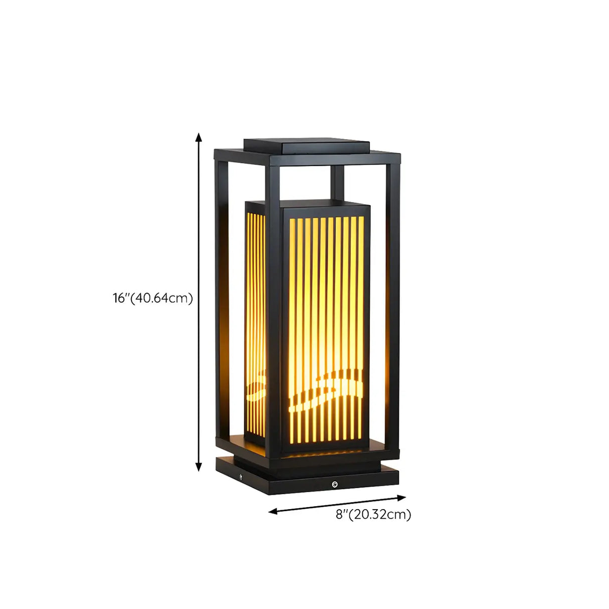 Elegant Rectangular Lantern Outdoor Garden Decor Lamp Image - 17