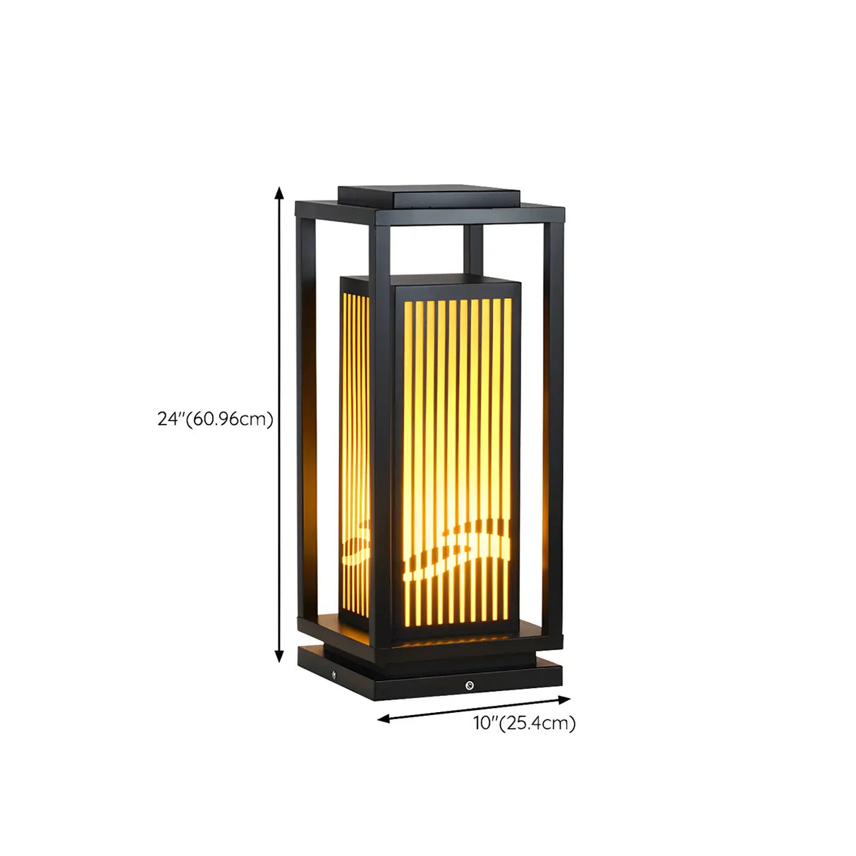 Elegant Rectangular Lantern Outdoor Garden Decor Lamp Image - 18