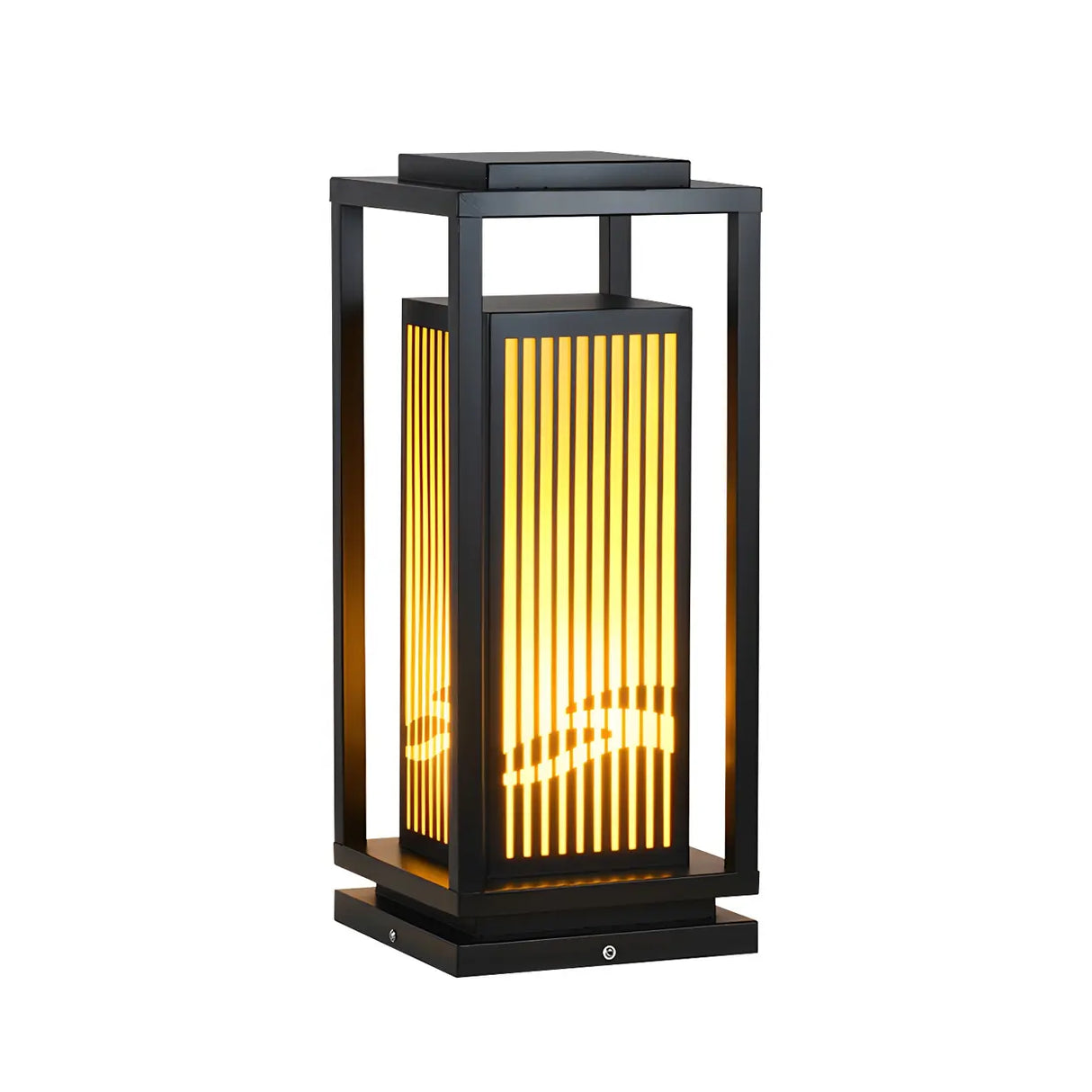 Elegant Rectangular Lantern Outdoor Garden Decor Lamp Image - 5