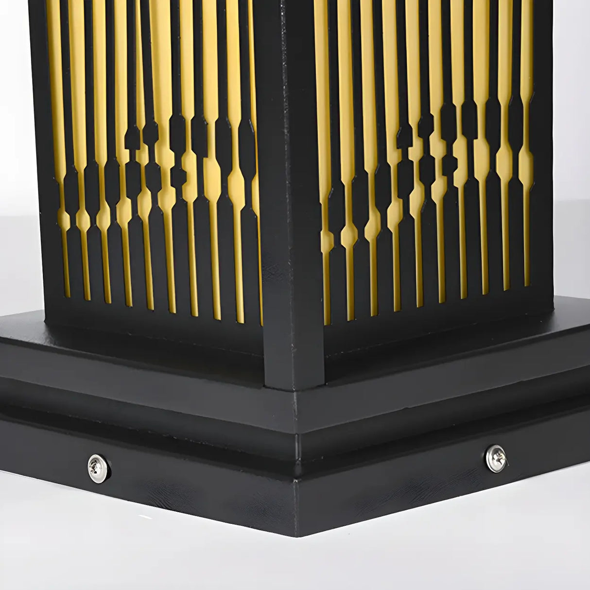 Elegant Rectangular Metal Floor Outdoor Garden Lamp Image - 10