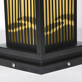 Elegant Rectangular Metal Floor Outdoor Garden Lamp Image - 10
