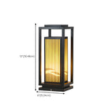 Elegant Rectangular Metal Floor Outdoor Garden Lamp #size